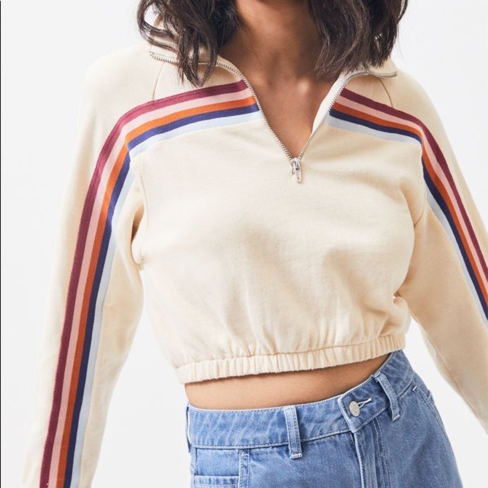 Striped crop top sweatshirt